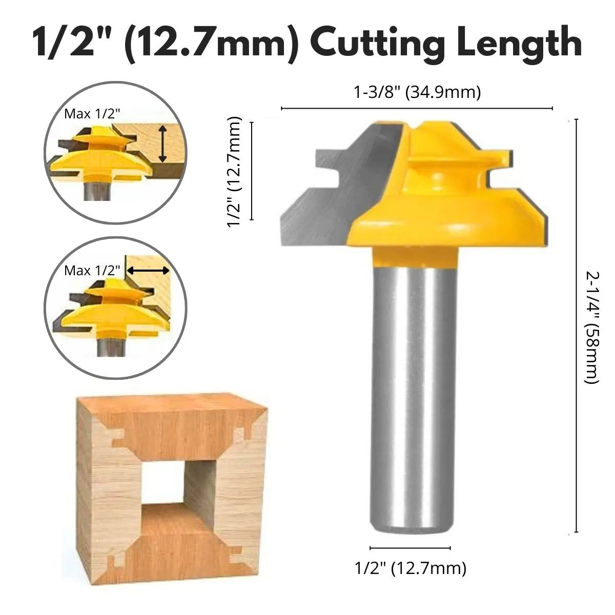 MiterMaster™ 45° Lock Miter Router Bit - 1/2" Shank