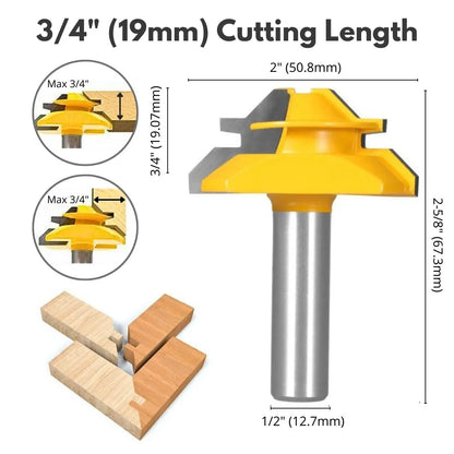 MiterMaster™ 45° Lock Miter Router Bit - 1/2" Shank