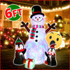 Load image into Gallery viewer, 6ft Inflatable LED Snowman w/ Penguins