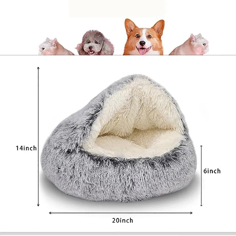 Comfort Cave™ - Cama relajante para gatos de felpa suave