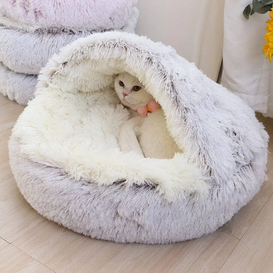 Comfort Cave™ -  Soft Plush Calming Cat Bed