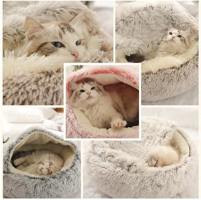 Comfort Cave™ - Cama relajante para gatos de felpa suave