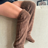 Warmiez™: The Fuzzy Long Socks teddy brown color