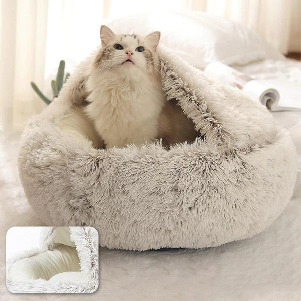 Comfort Cave™ - Cama relajante para gatos de felpa suave