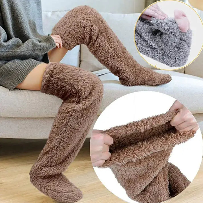 Warmiez™: The Fuzzy Long Socks with toe cut off and machine washable
