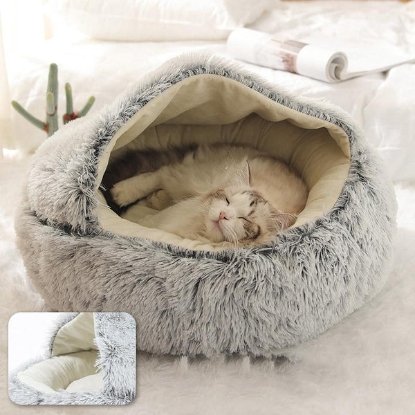 Comfort Cave™ - Cama relajante para gatos de felpa suave