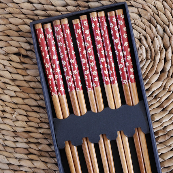 Palillos de bambú japoneses premium (4 pares)