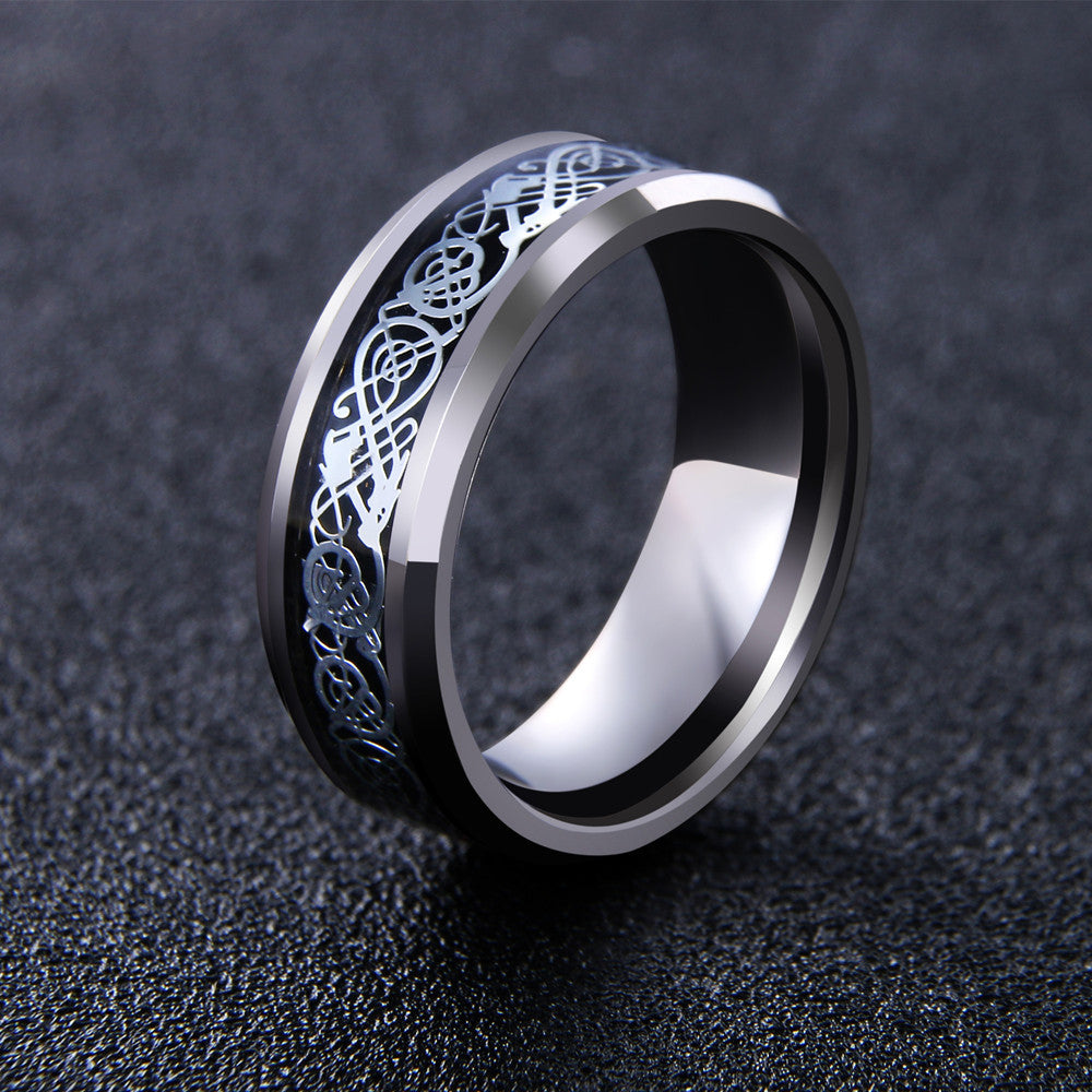 Dragon's Breath - Steel Viking Ring