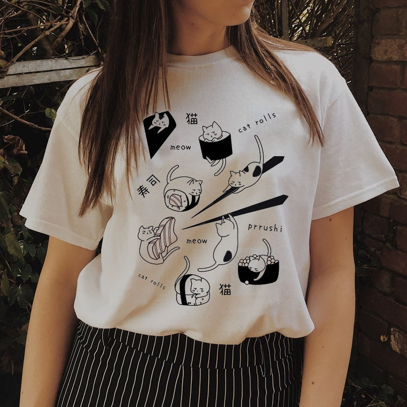 Camiseta japonesa Cat-ushi