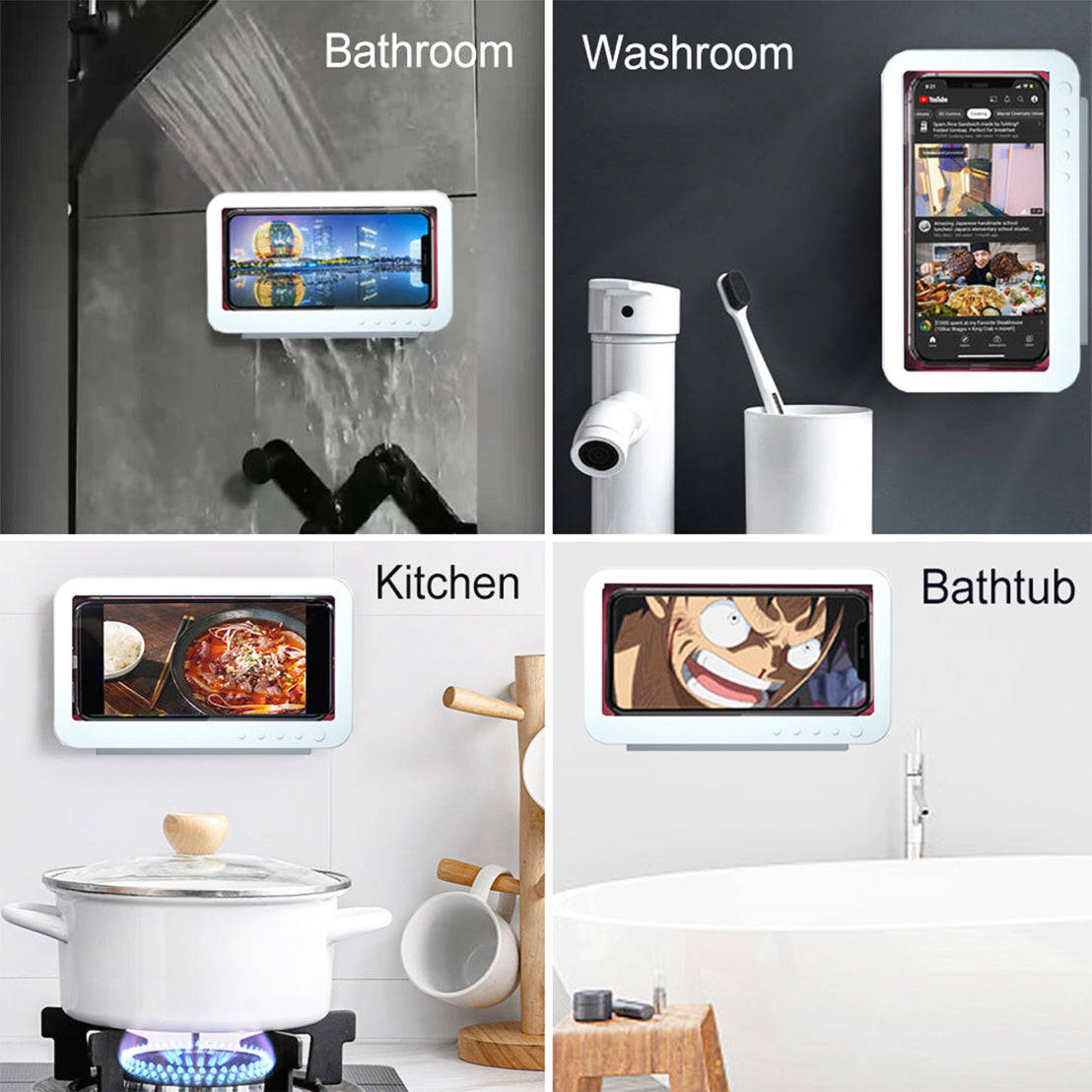 AcquaFlix™️: Waterproof Phone Holder for Bathroom & Kitchen
