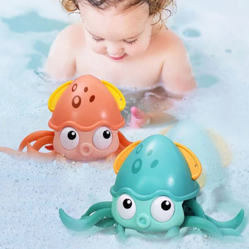 OctoPlay™: Interaktives Badespielzeug | Krabbelnder Oktopus für Entwicklungsspaß 